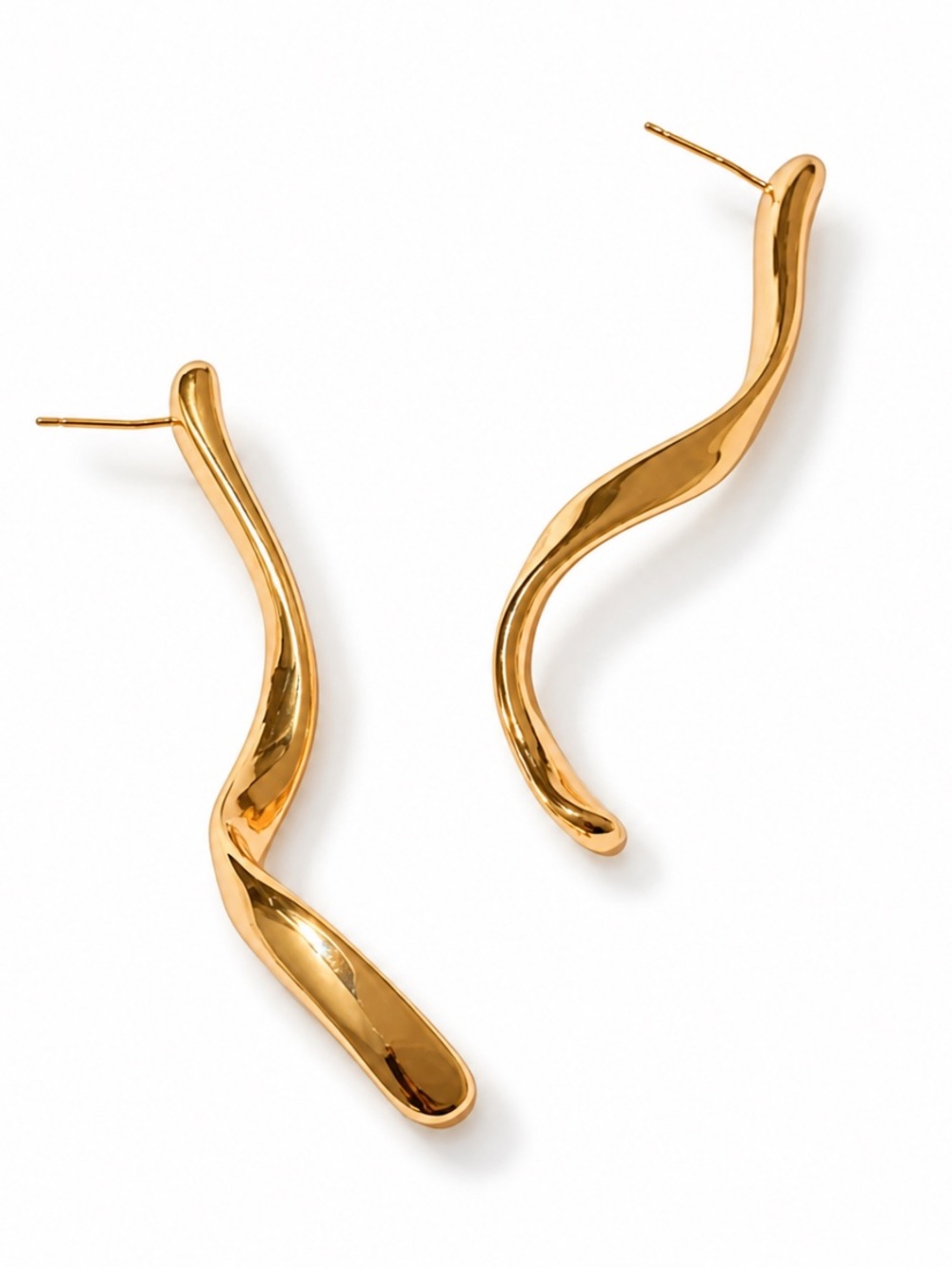 New! Linear Gold Drop Earrings (3018) NWOT